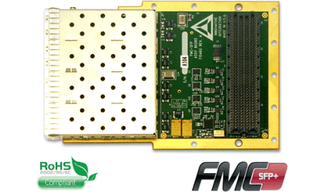 FMC SFP+. Quad channel SFP+ ports on FMC form factor.
