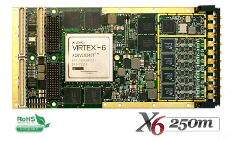 X6-250M - Eight 250MSPS 14-bit Adcs with Virtex6 240/315/475 FPGA, 4GB DRAM and PCIe x8 lanes Gen2
