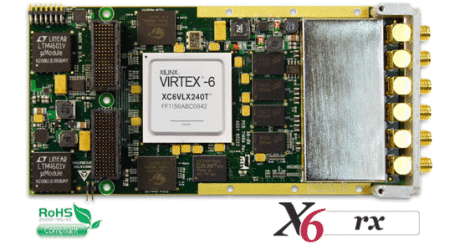 X6-RX 4 channels of 160MSPS 16 bit Adc with Xilinx Virtex6 FPGA and 8 lanes PCIe to host.