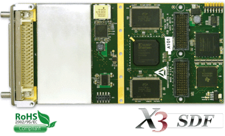 X3-SDF, 4 channels of Adc for Data Acquisition and recording applications using a Spartan3 FPGA.