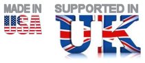 Made in USA, sold and supported in UK.