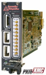 Adapter for XMC to PXIe so XMC data acquisition boards may be used in a PXIe chassis