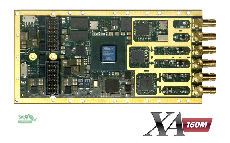 XA-160M Stimulus Response Dual 160MSPS 16 bit Adc, dual 615MSPS 16 bit Dac, Xilinx Artix-7 FPGA, DDR3, PCIe XMC module