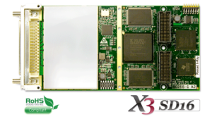 X3-SD16 board with analogue in and out using sigmadelta converters for data acquisition applications with a Spartan3A DSP FPGA.